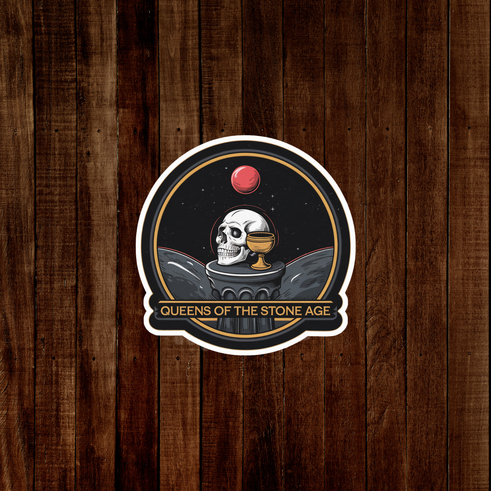 Queens of the Stone Age Skull Chalice Sticker – Rock Music Band Decal #1572