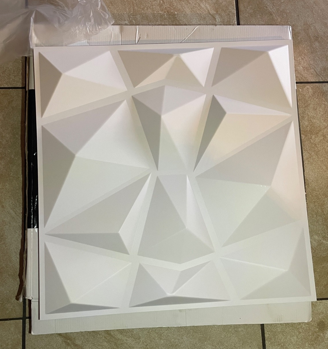 Art3d 3D Wall Panels Open Box 12 White Panels 19.6"×19.6" (50CM X 50CM)