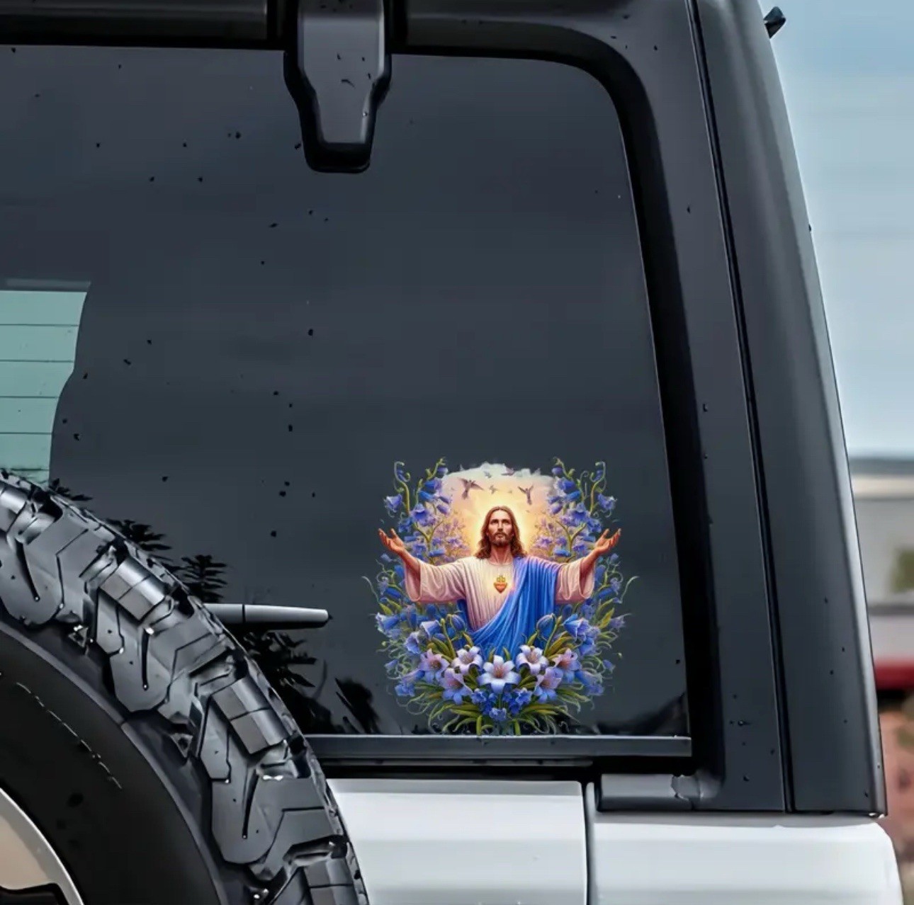 JESUS LILY 6” Inch VINYL DECAL DIECUT STICKER KING GOD PRAY CHRISTIAN FAITH 1PC