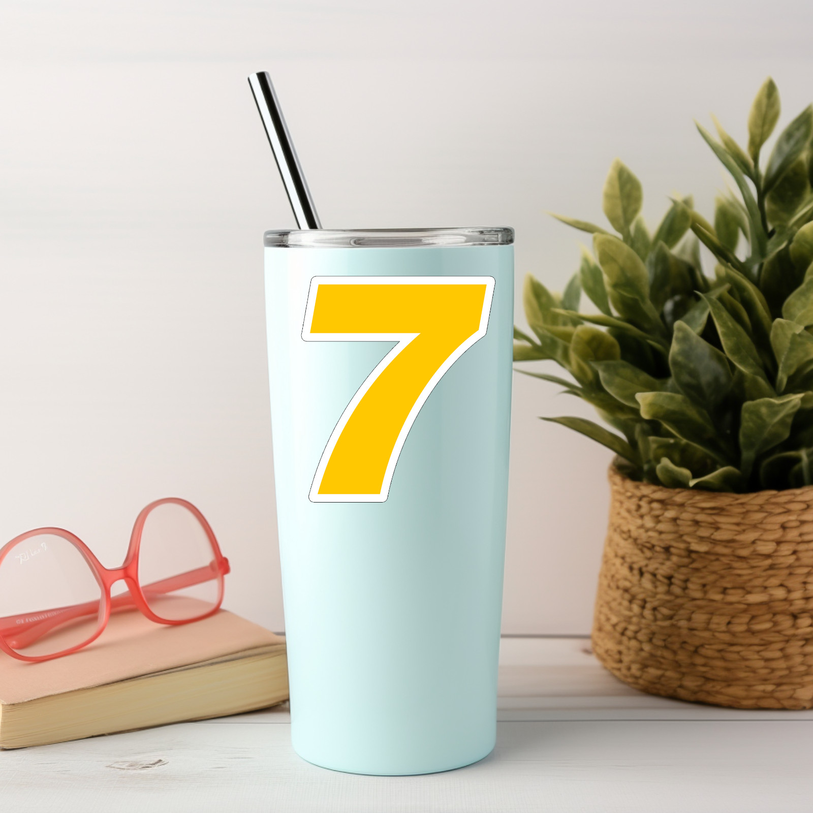 NEW- For Lucky NUMBER 7 Vinyl Sticker Decal 3 x 3.5 INCHES