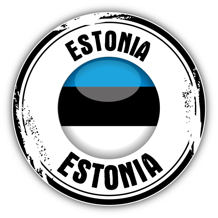 Estonia Flag Grunge Label Car Bumper Sticker Decal