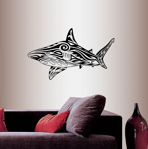 Vinyl Decal Shark Fish Tribal Pattern Any Room Wall Sticker Mural Decor 1882