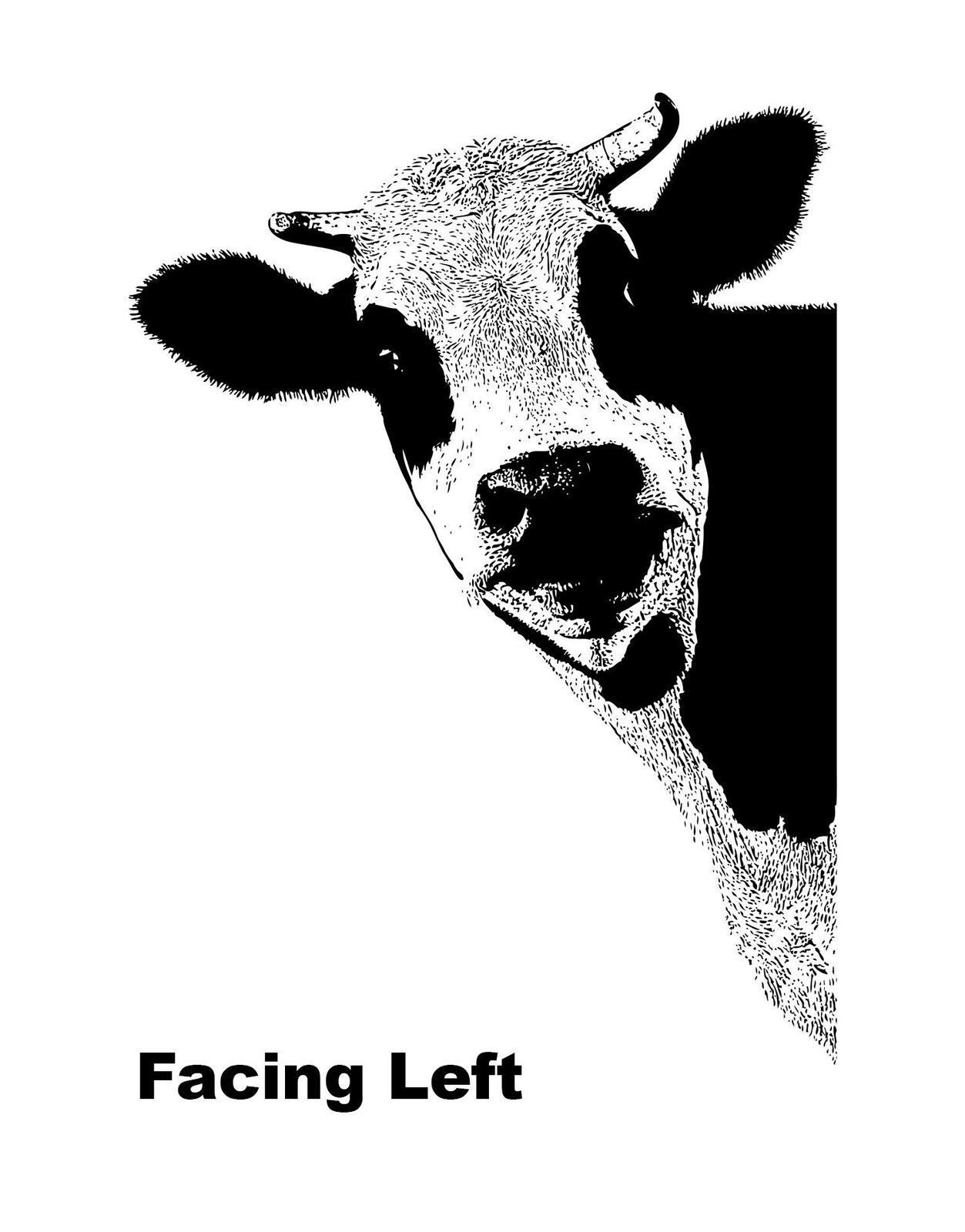 Kitchen Cow Wall Decal Sticker. Dining Room Cow Wall Art. Black Cow. #5476