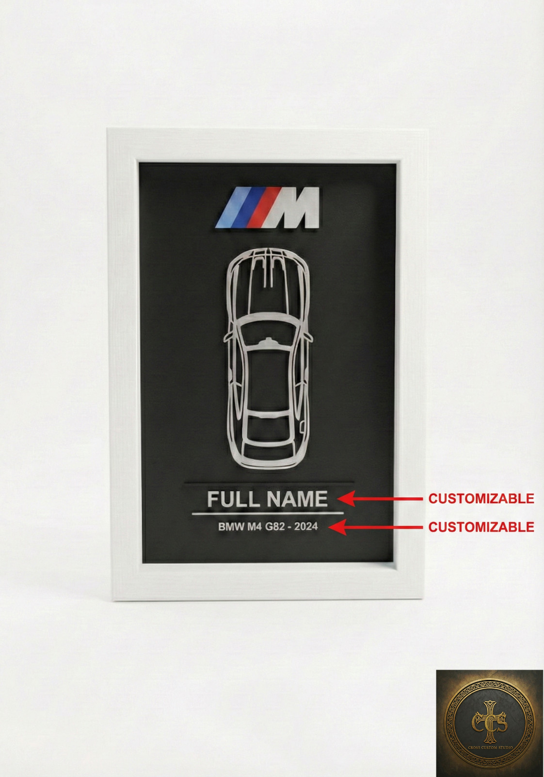 Personalized BMW M4 Wall Art | Custom Car Frame | M-Sport Car Enthusiast Gift