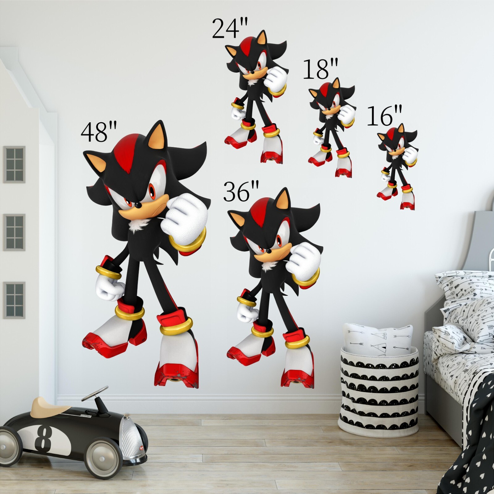 HD Shadow Hedgehog Wall Decal Cartoon Video Game Kids Room Wall Decor
