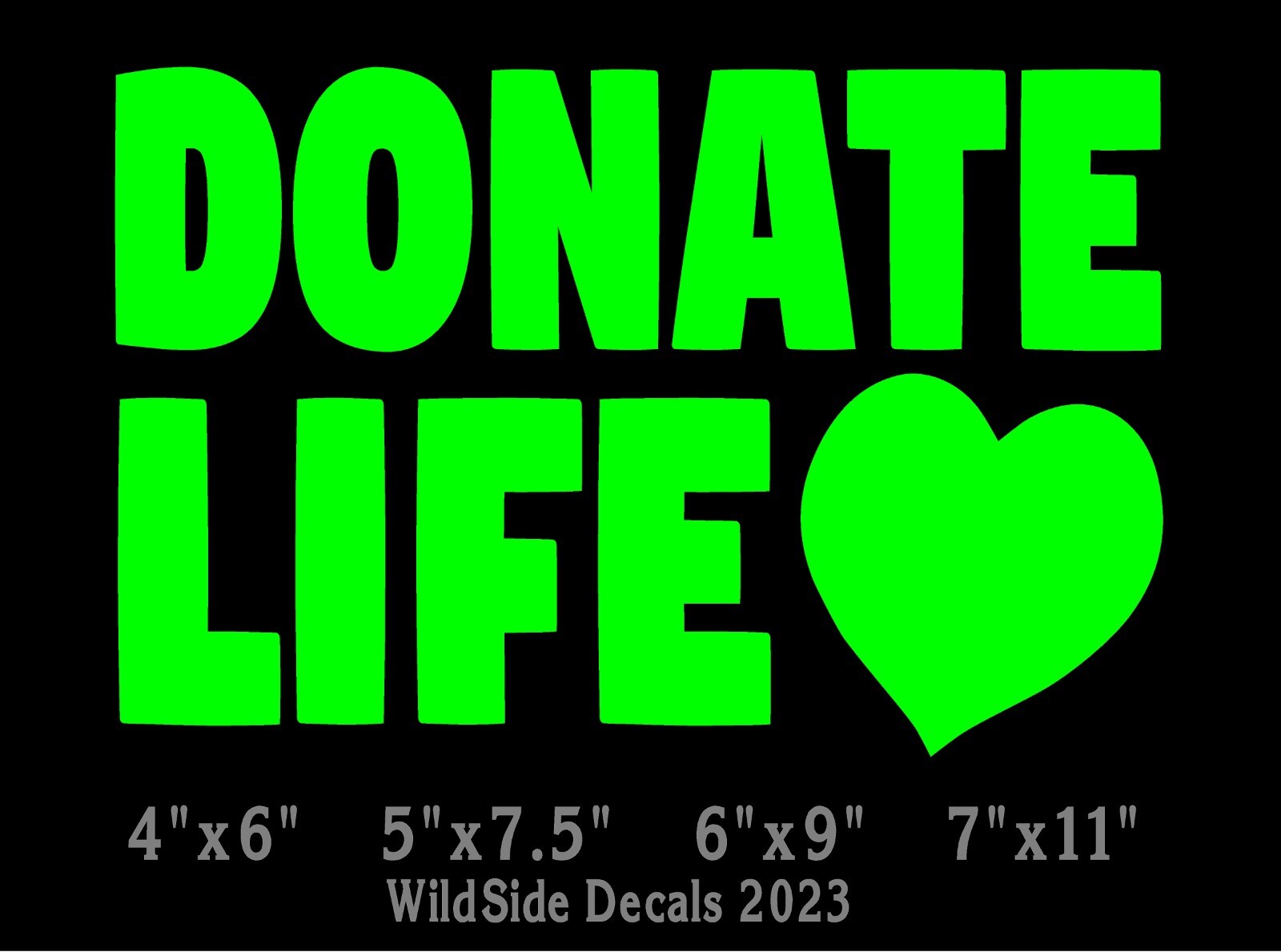 Donate Life with Heart Decal Vinyl Car Truck Laptop Sticker
