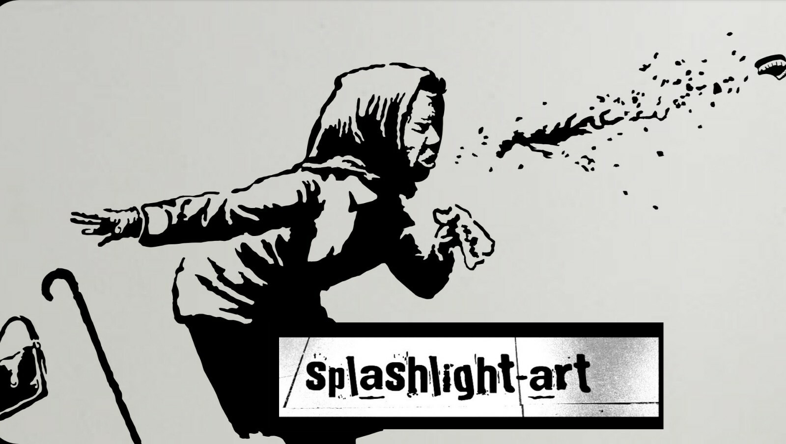 Banksy Sneezing Old Woman Vinyl Decal Sticker Black 30x16cm for Wall Car Laptop