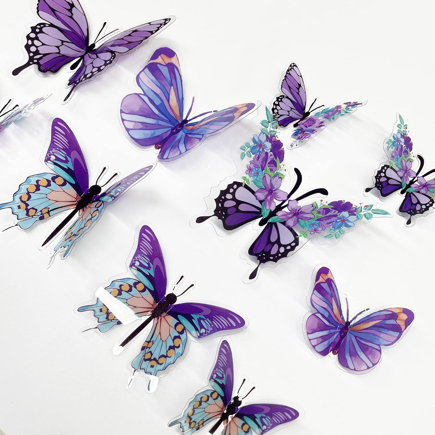 pinkblume Floral Purple Butterfly Decorations Stickers Flower