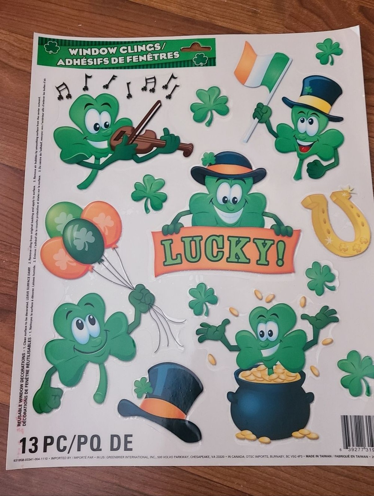 bundle of 6 vintage holiday decor window clings st patricks halloween valentines