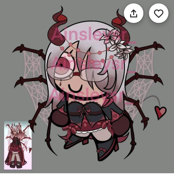 Large (6 in)Original sticker & digital print of fave character (Large- 4 inch )