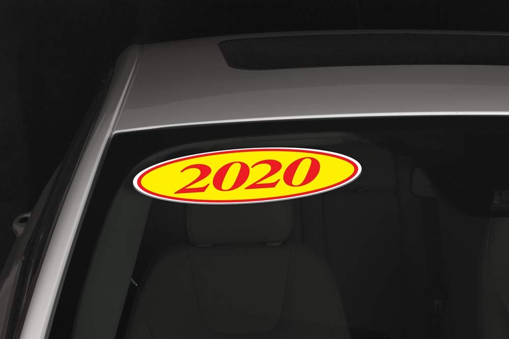 EZLine Oval Model Windshield Year Stickers for Car Windows Red and Yellow Lar…