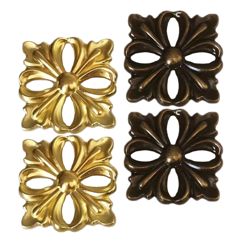 4Pcs Furniture Appliques Cabinet Door Zinc Alloy Appliques Furniture Decors