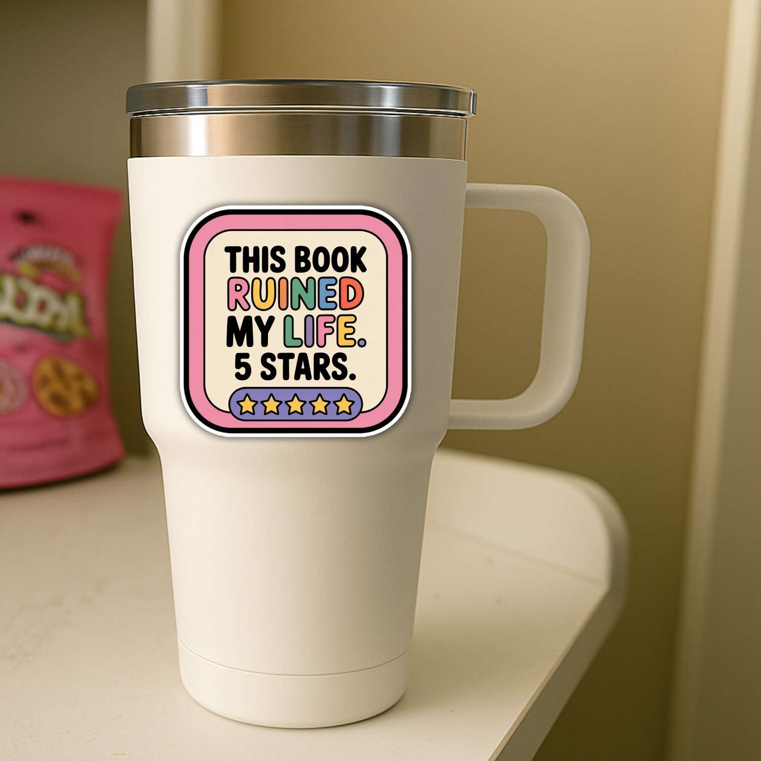 4pcs This Book Ruined My Life Stickers – Funny Bookworm Vinyl Decals
