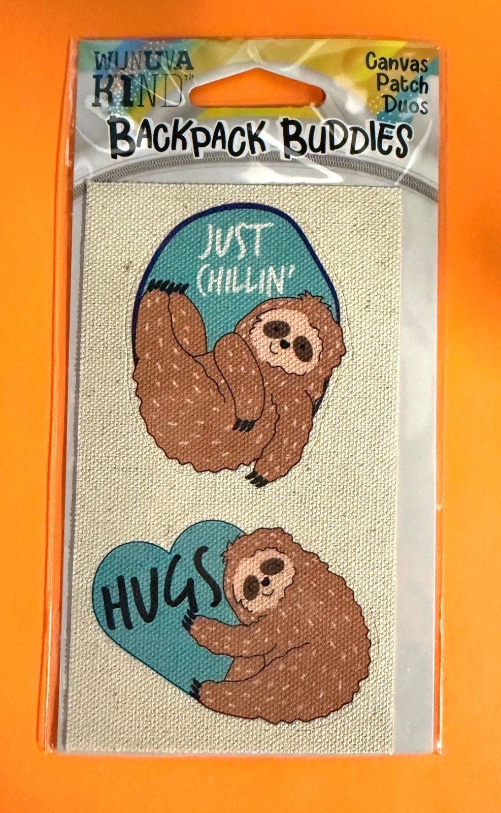 SLOTH CHILLIN' 2 PACK DIE CUT CANVAS 2.5" DECALS STICKERS FOR CLOTH FREE SHIP