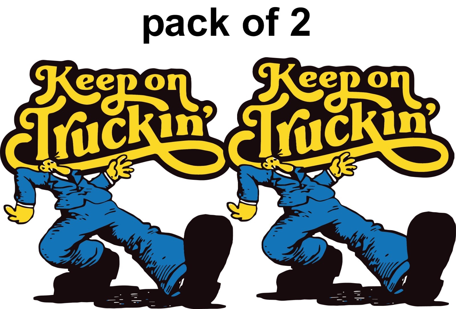 Pair of KEEP ON TRUCKIN' Vintage Style DECALs, Vinyl STICKER for truck car