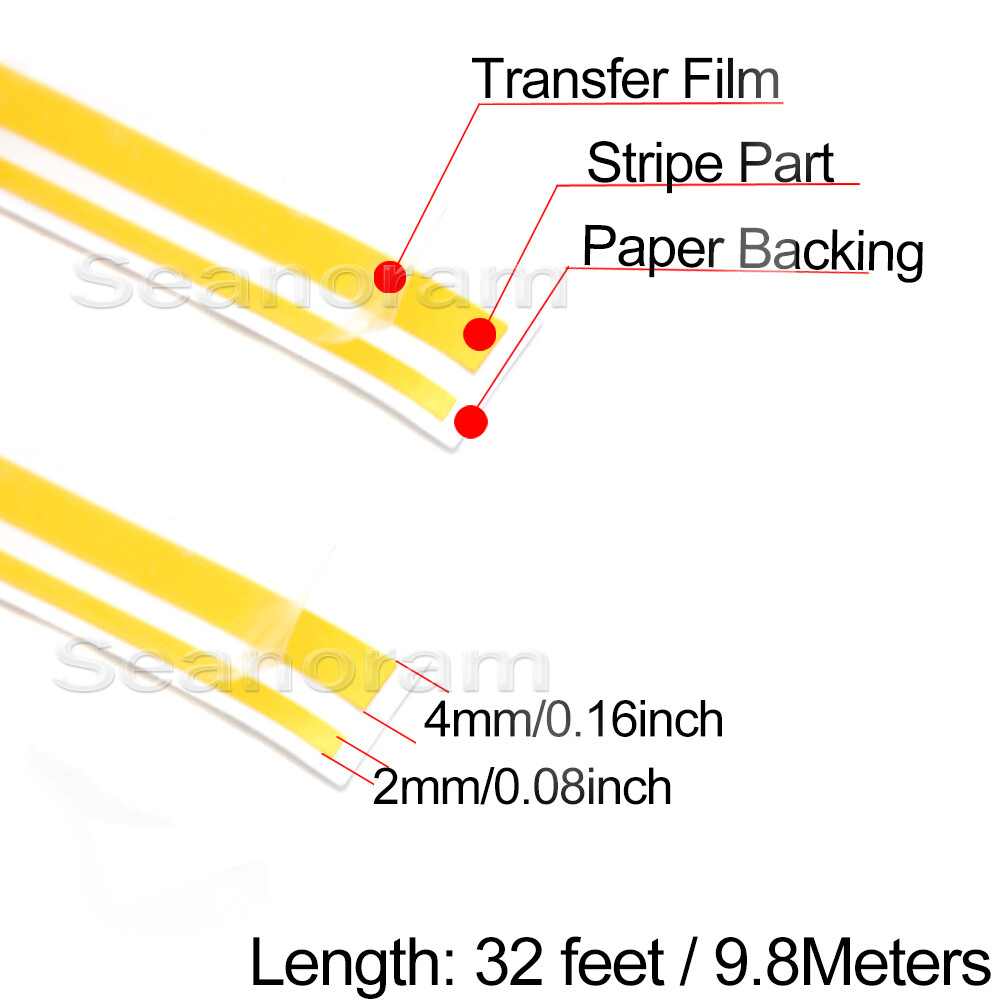 1/12"& 1/6" Yellow DIY Home Shop Bar Pinstriping Pin Stripe Decal Vinyl Sticker