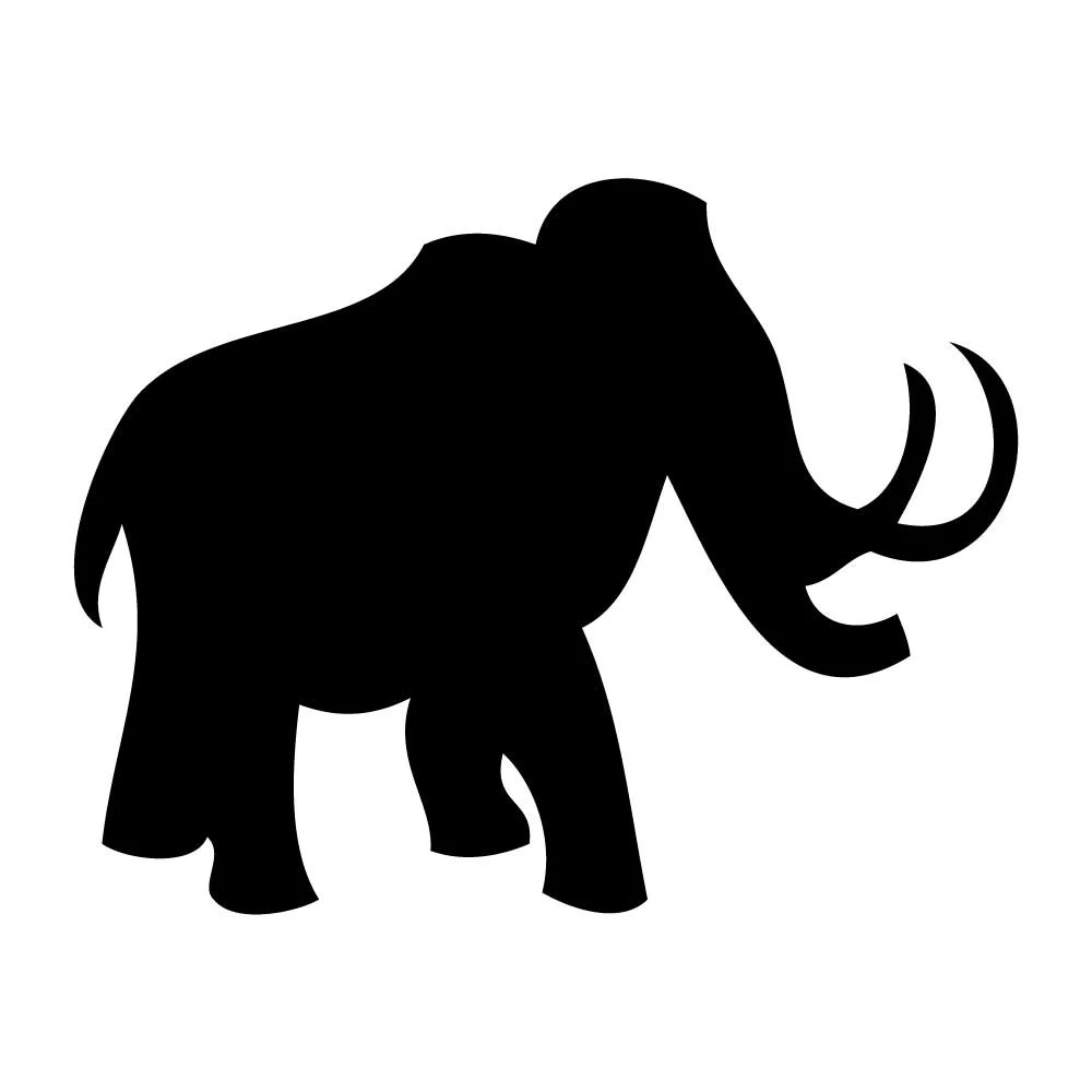 Woolly Mammoth Elephant Decal Sticker Black Die Cut Vinyl