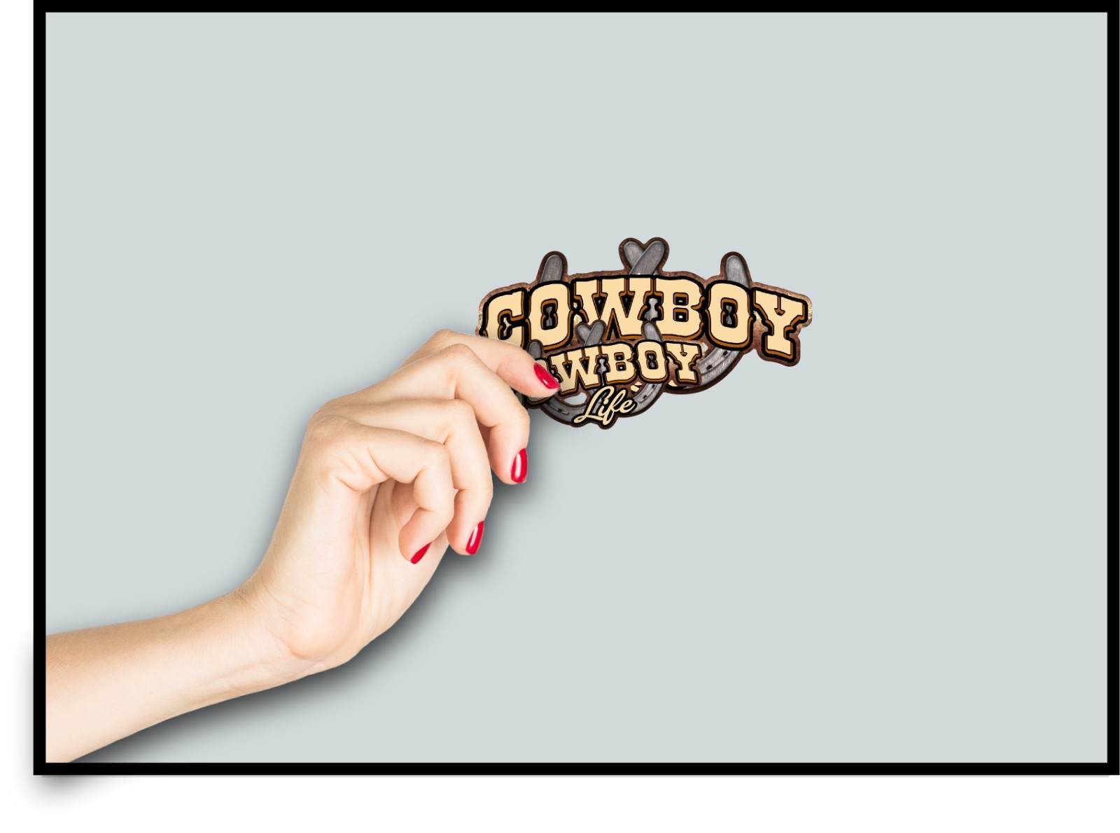 Cowboy Life Decal Sticker Print & Die Cut Horseshoe Horse Ranch Country Western