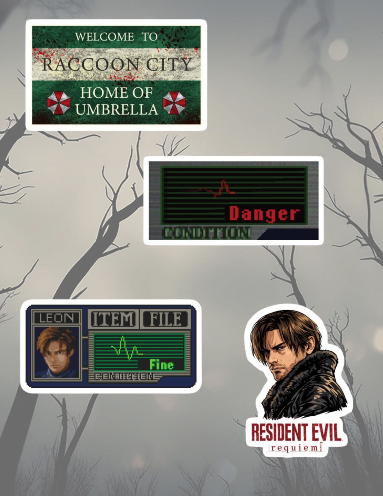Resident Evil Video Game #2 4pc Sticker Pack