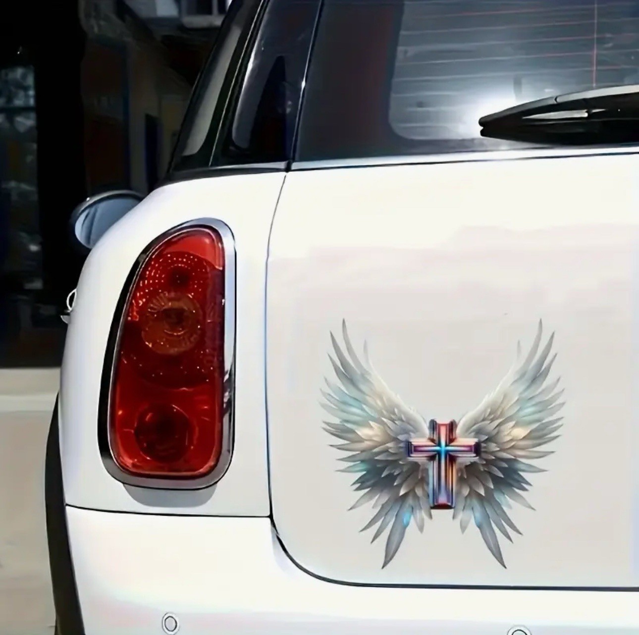 PRISM Cross Wings Angel Vinyl Decal Sticker 6”INCH Christian Religious God Jesus