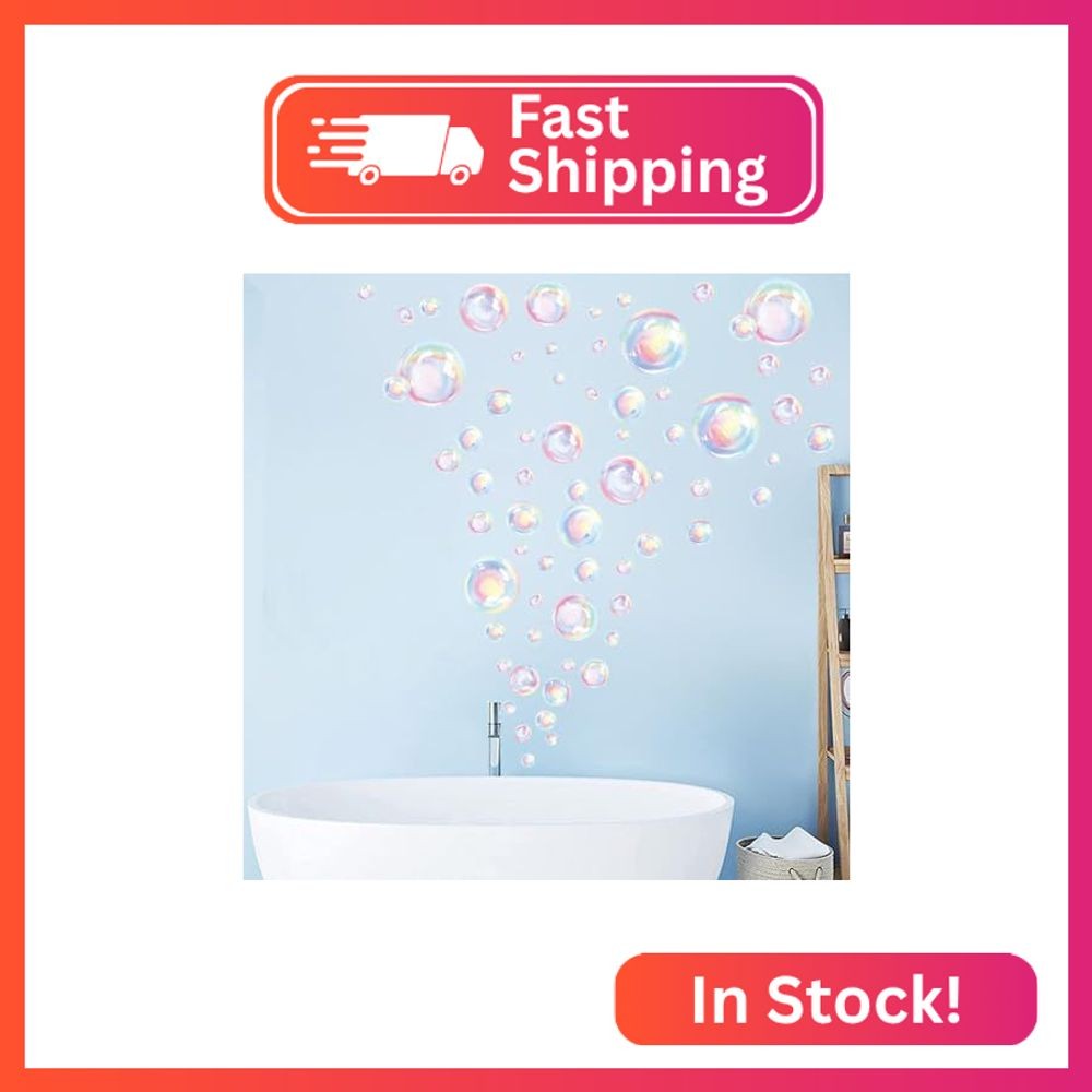 Trantranapa 56pcs Rainbow Bubble Wall Decal Stickers Background Decor for Sea Oc