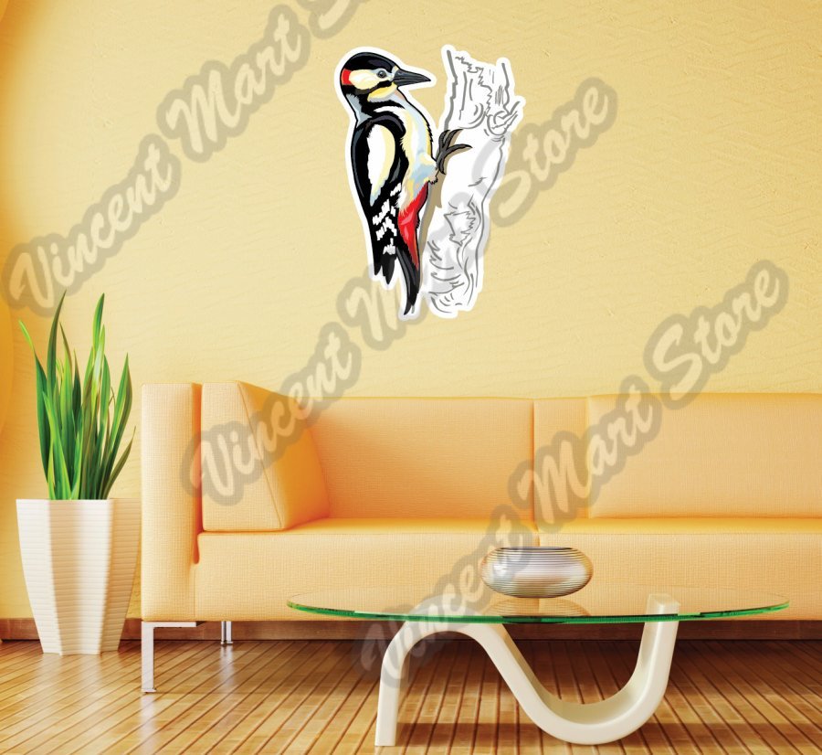 Woodpecker Picidae Bird Gift Wall Sticker Room Interior Decor 20"X25"