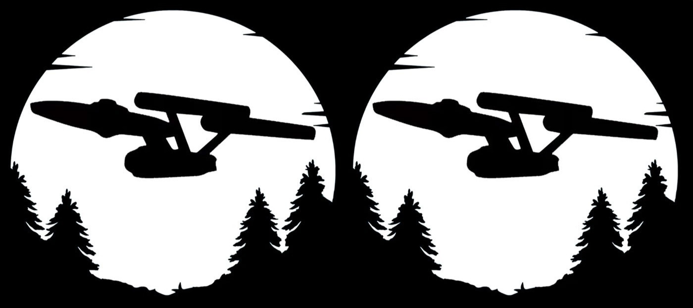 Star Trek Enterprise Full Moon 2 Pack 5" Vinyl Decals Window Any Flat Surface