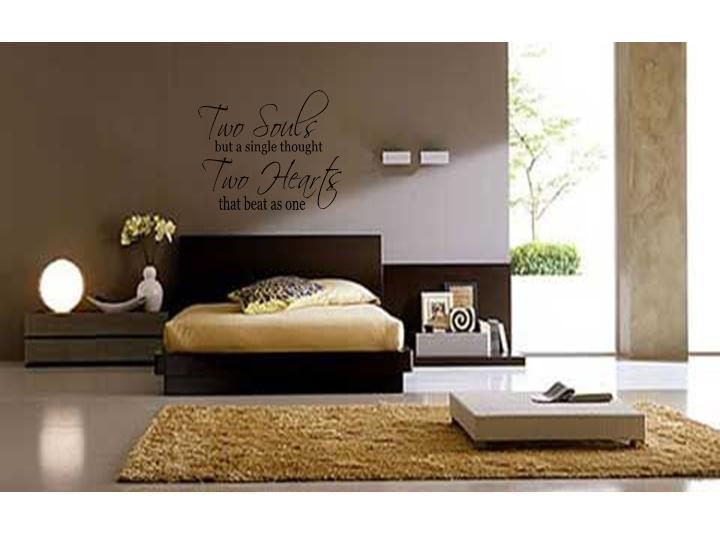 TWO SOULS TWO HEARTS Home Bedroom Wall Art Decal 48"