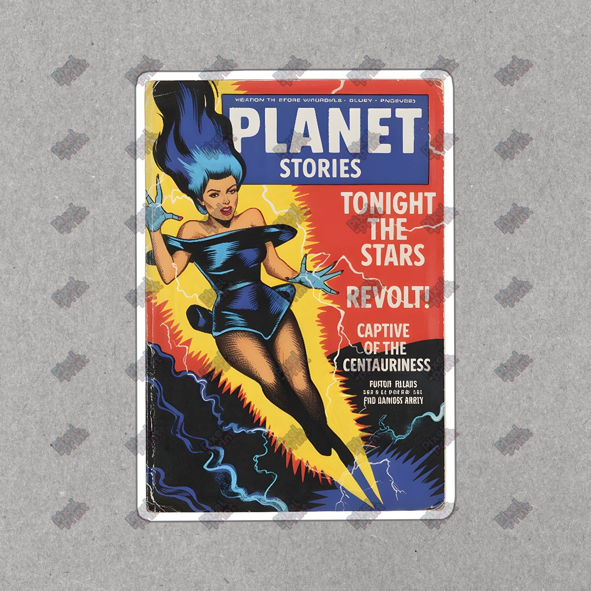 Vintage Planet Stories Sci Fi Magazine Cover Art Captivating Pulp #8403