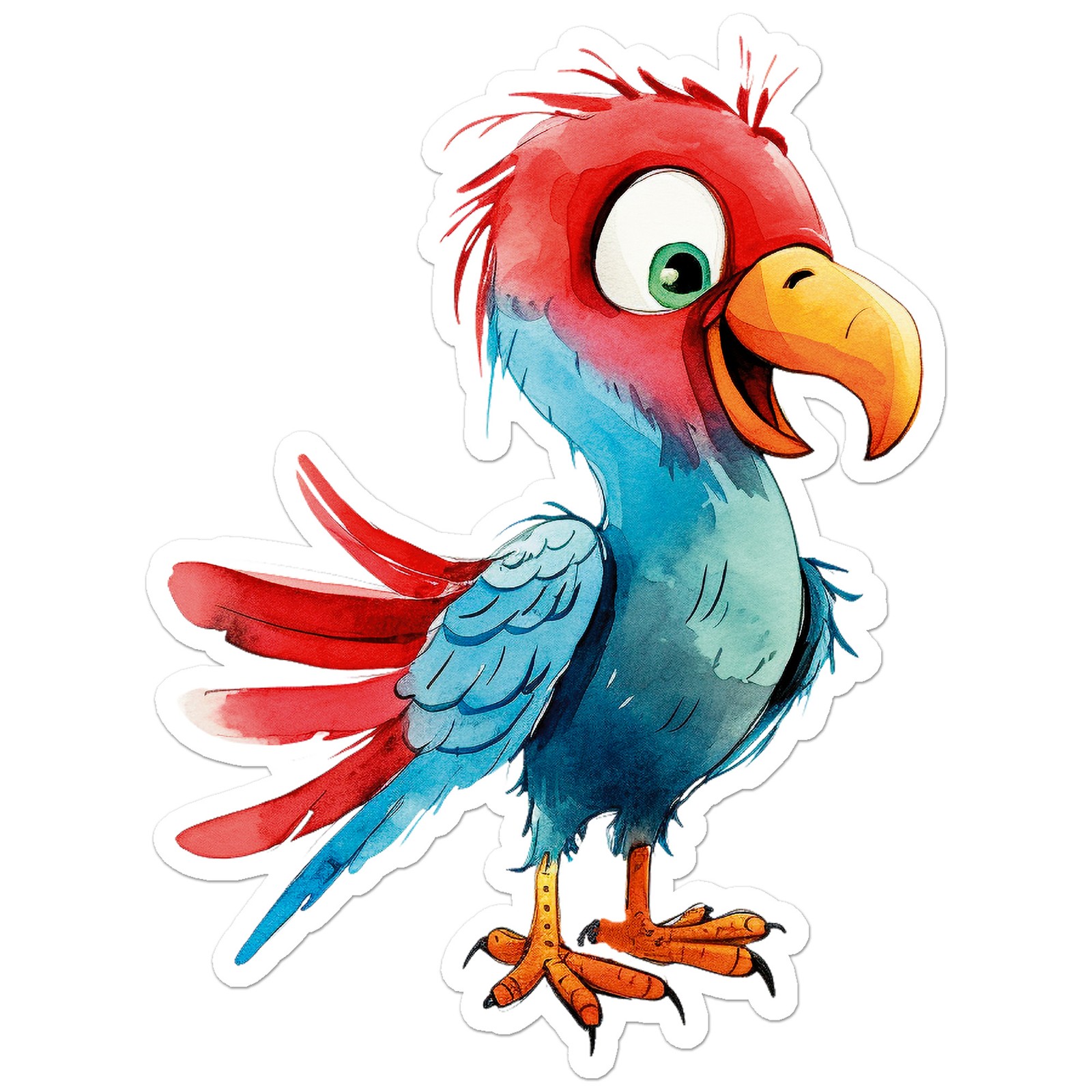Funny Cartoon Parrot – Vinyl Decal Sticker – Car Window Laptop – ebn12491