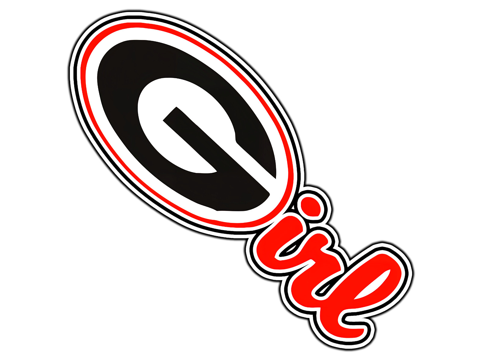 Georgia Bulldogs Girl Logo College Sticker Waterproof Vinyl Decal Die-Cut Car
