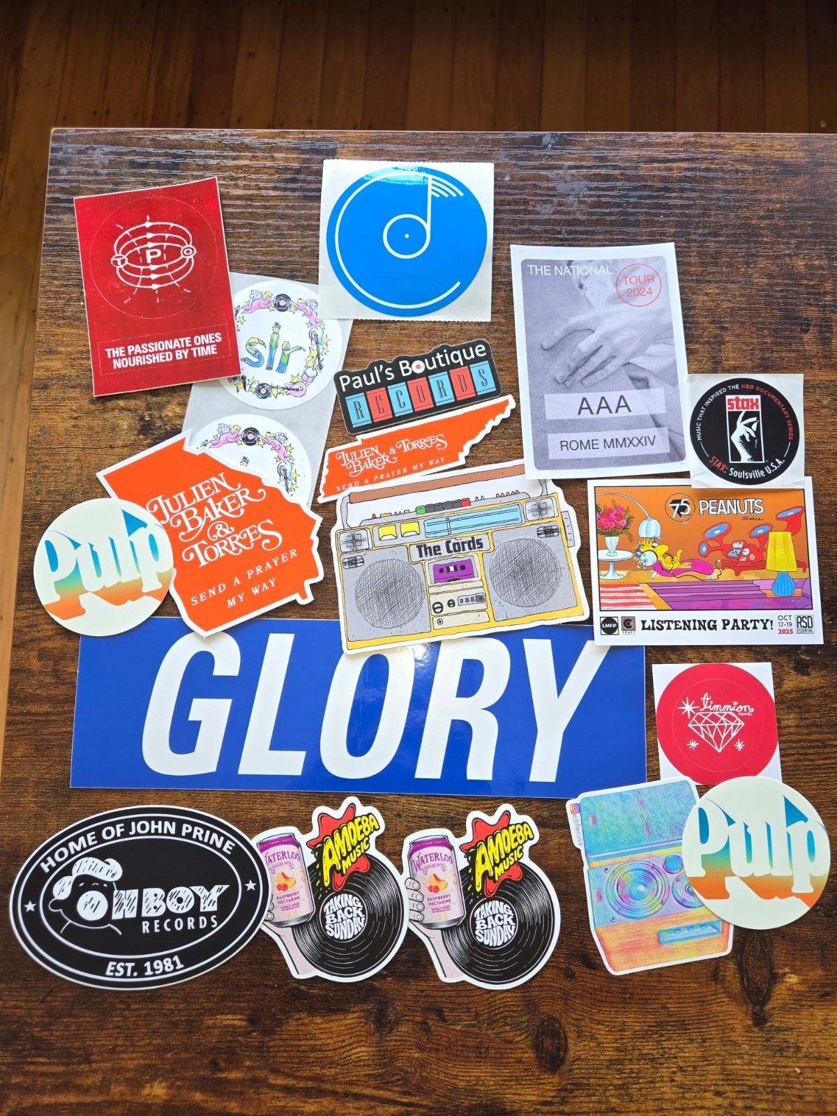 Indie Rock Vinyl Sticker Lot – 19 Stickers (Julien Baker & Torres, Pulp….)