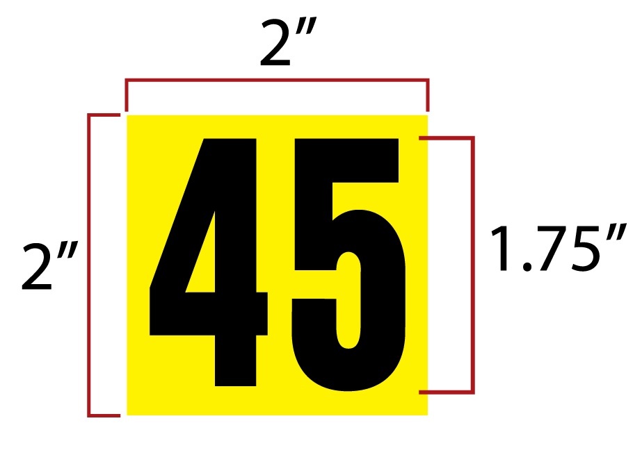2 INCH CONSECUTIVE NUMBER DECALS / STICKERS 1-100