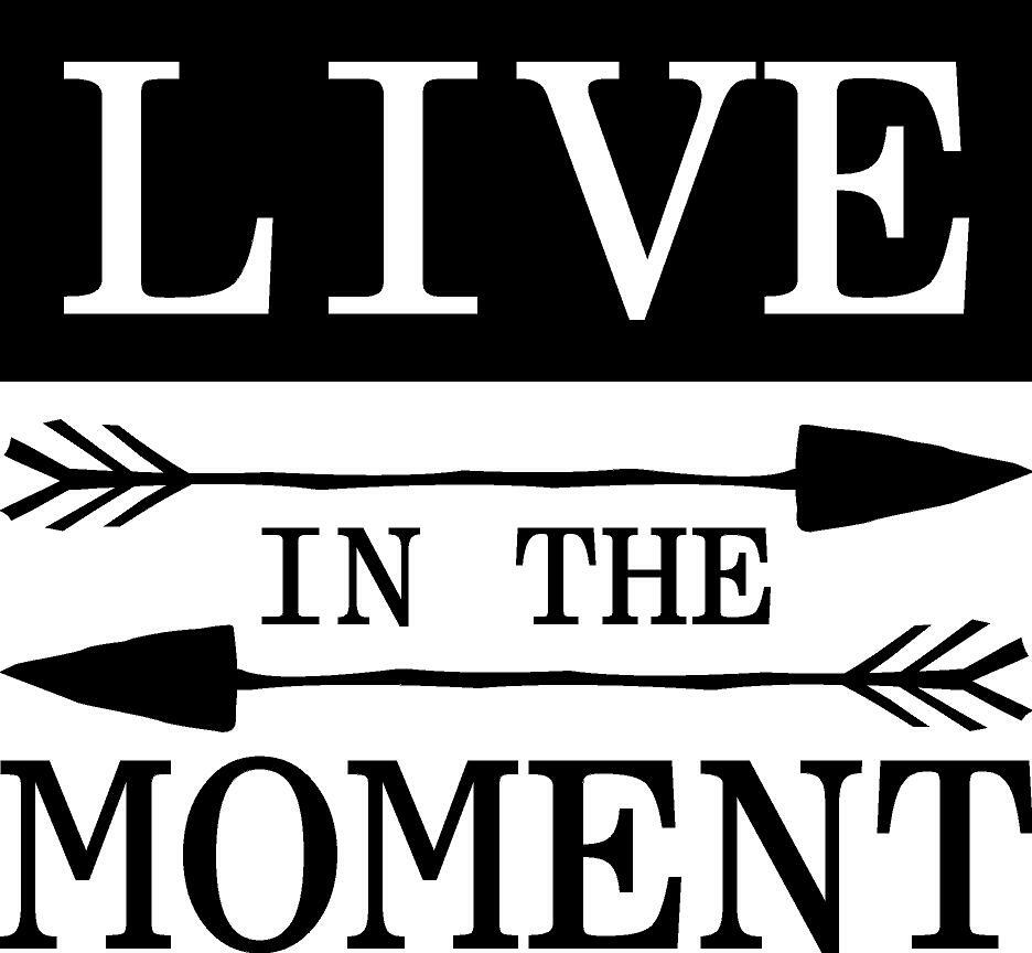 Live In the Moment Vinyl Decal Home Décor 12" x 13"