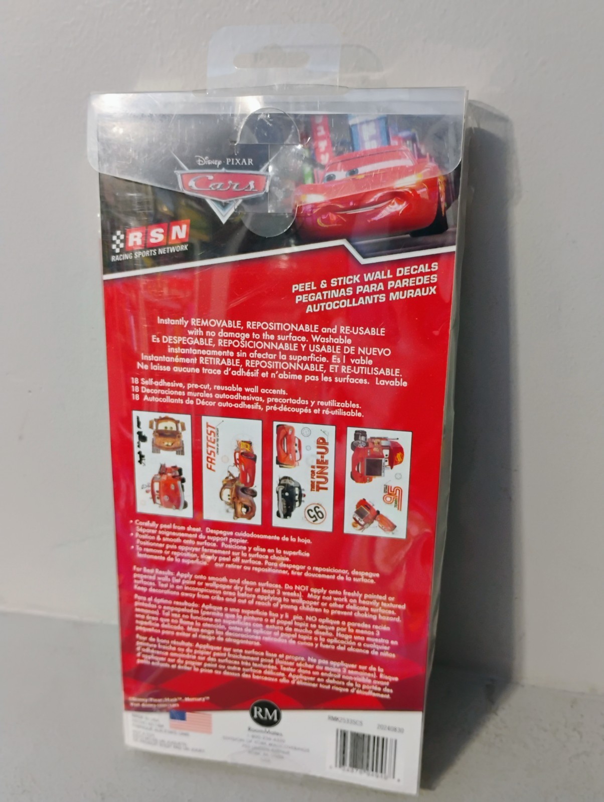 NEW Disney Cars Lightning McQueen Wall Decals Peel & Stick Wall Stickers