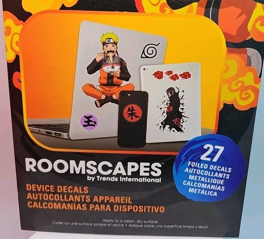 Naruto Shippuden Roomscapes Device Decals 4 Sheets 27 Foiled Decals Trends Int'l