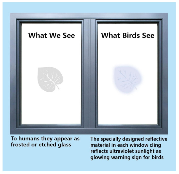Window Decals for Bird Strikes,52 Pieces Large Leaf Shape anti Collision Window