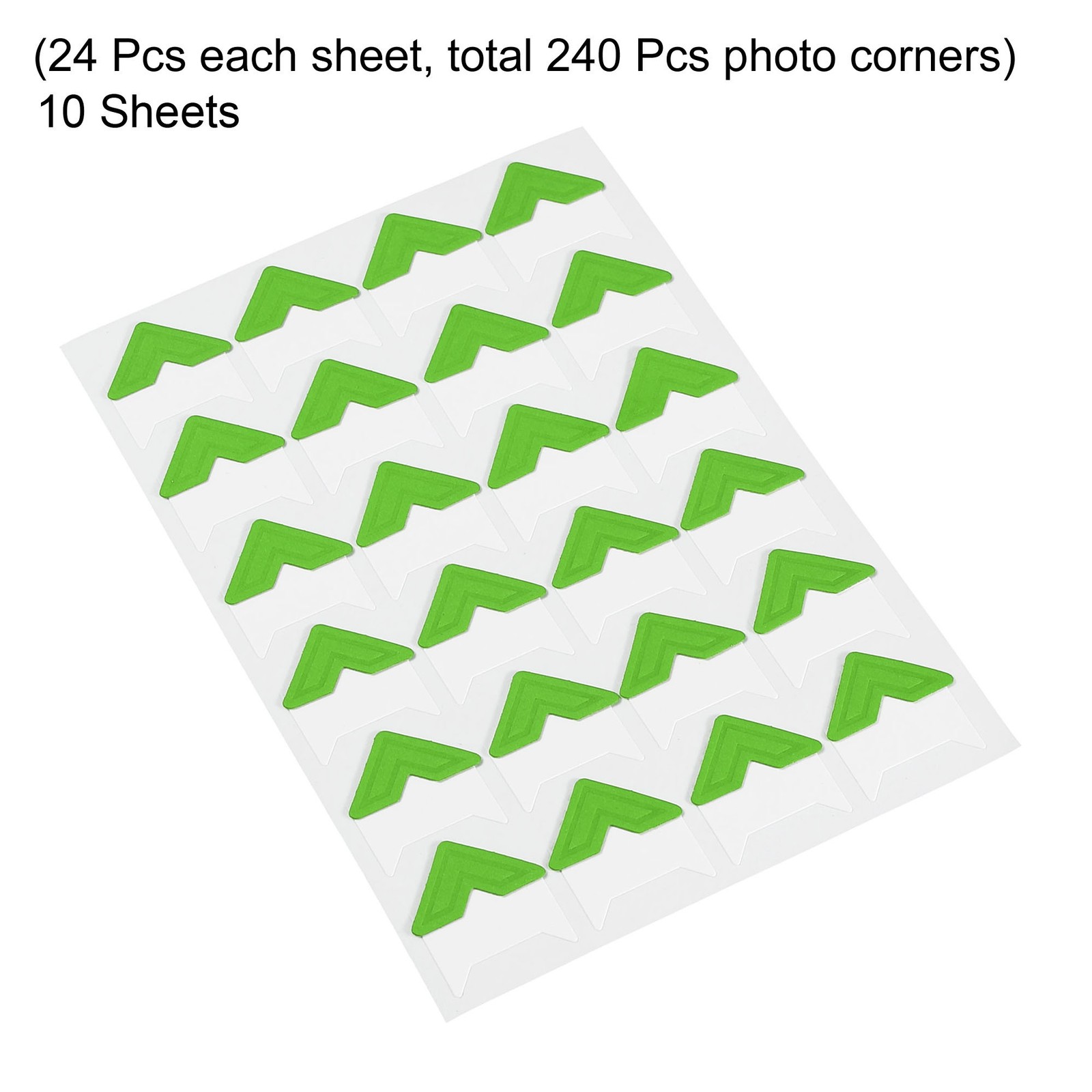 10Sheets/240Pcs Photo Corners Adhesive DIY Picture Mounting Sticker Green