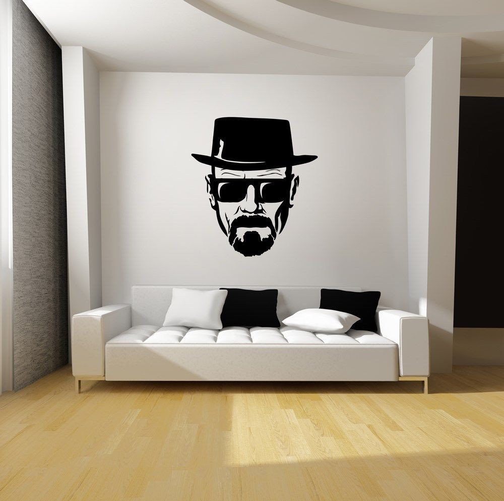 BREAKING BAD HEISENBERG WALL ART BLACK VINYL DECAL MURAL STICKER TV-USA SELLER!
