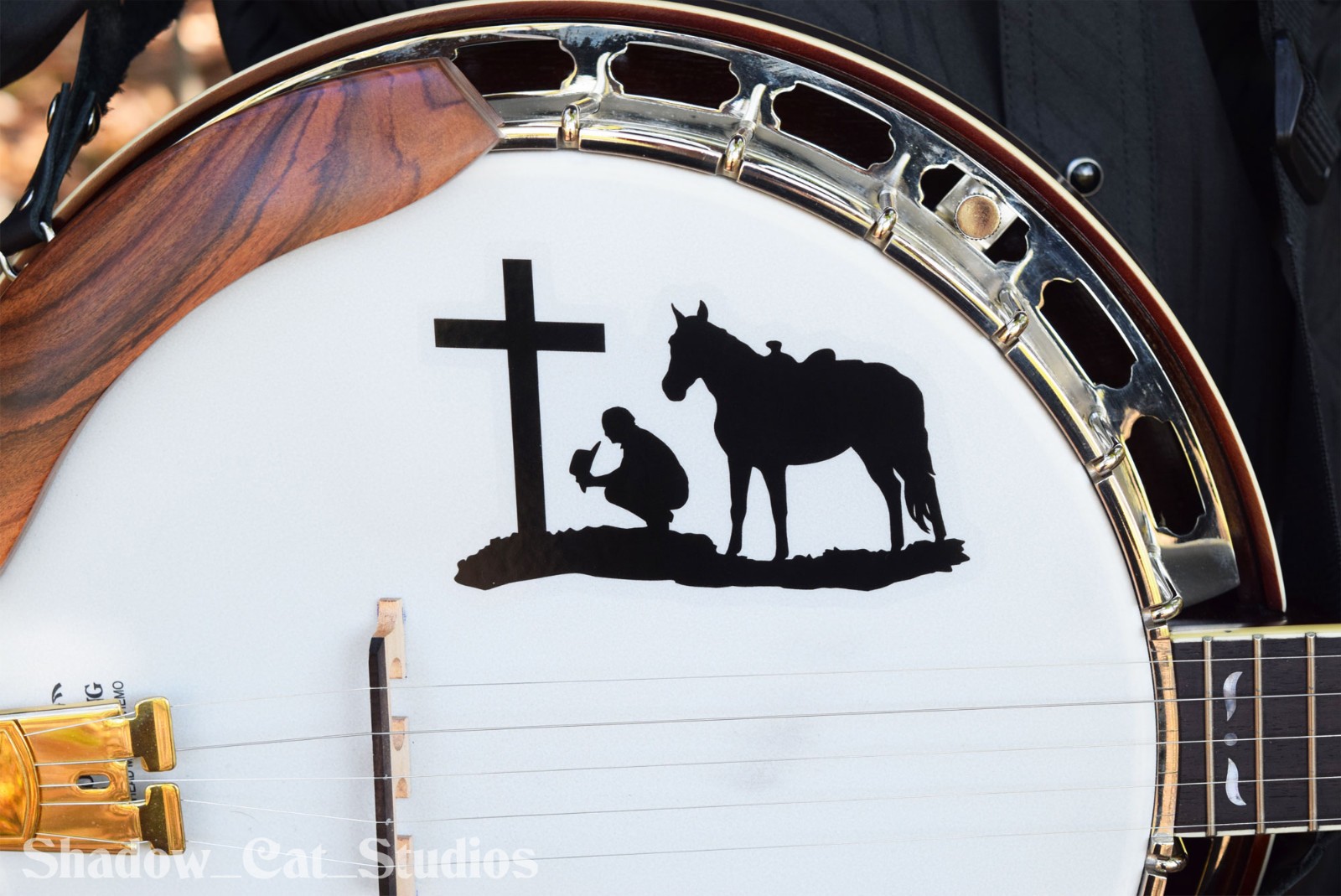 Praying Cowboy Die Cut Clear Vinyl Sticker Horse Cross Western Premium Quality