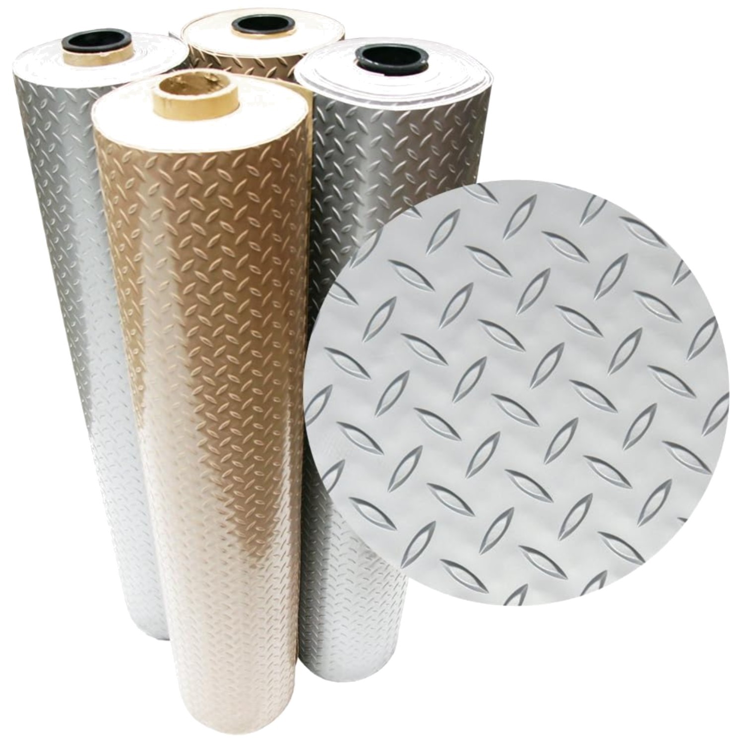 Lightweight, Slip-Resistant Diamond Plate PVC Flooring – 25ft Adjustable Length