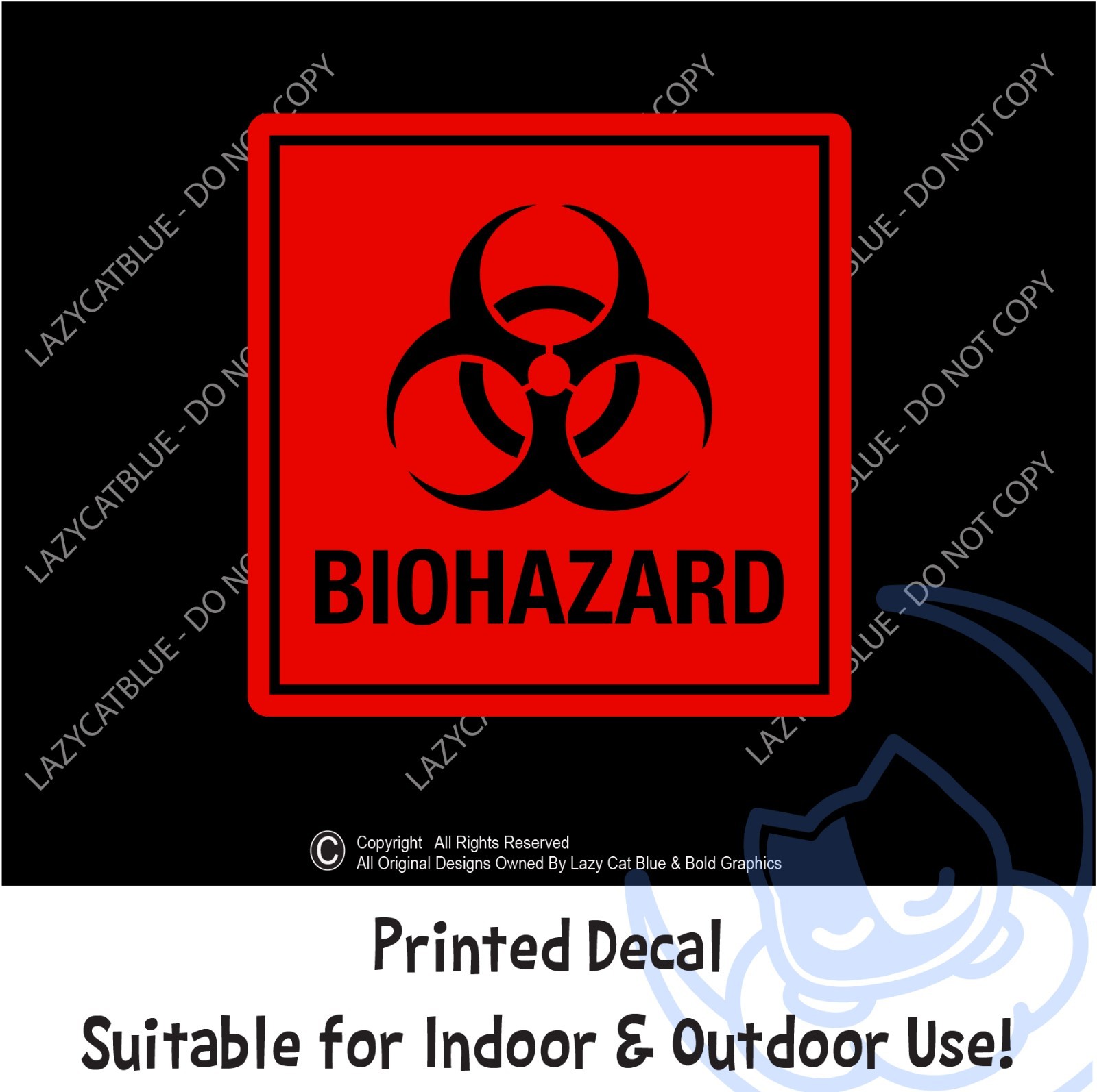 Biohazard Decal Sticker Warning Caution Hazardous Material Shop Safety Attention