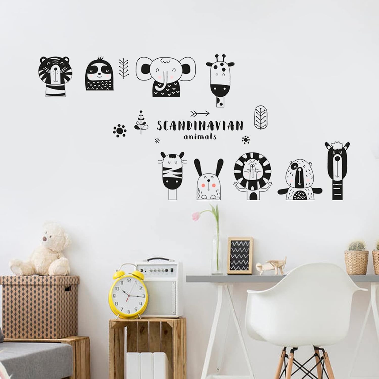 Wall Decal Jungle Animals Sticker Safari Jungle Wall Art Kids Room Decor