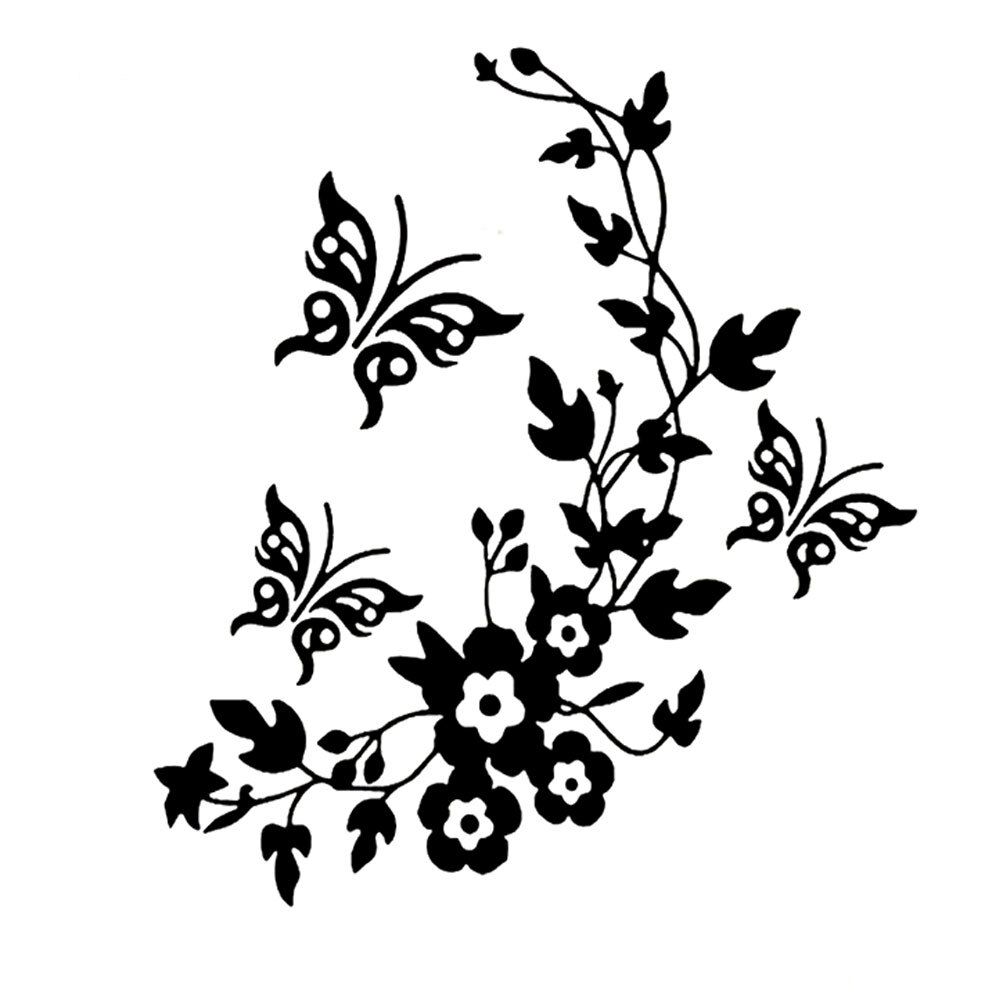 10" Floral Butterfly Indoor or Outdoor Vinyl Decal Car Window Wall Mirror Door