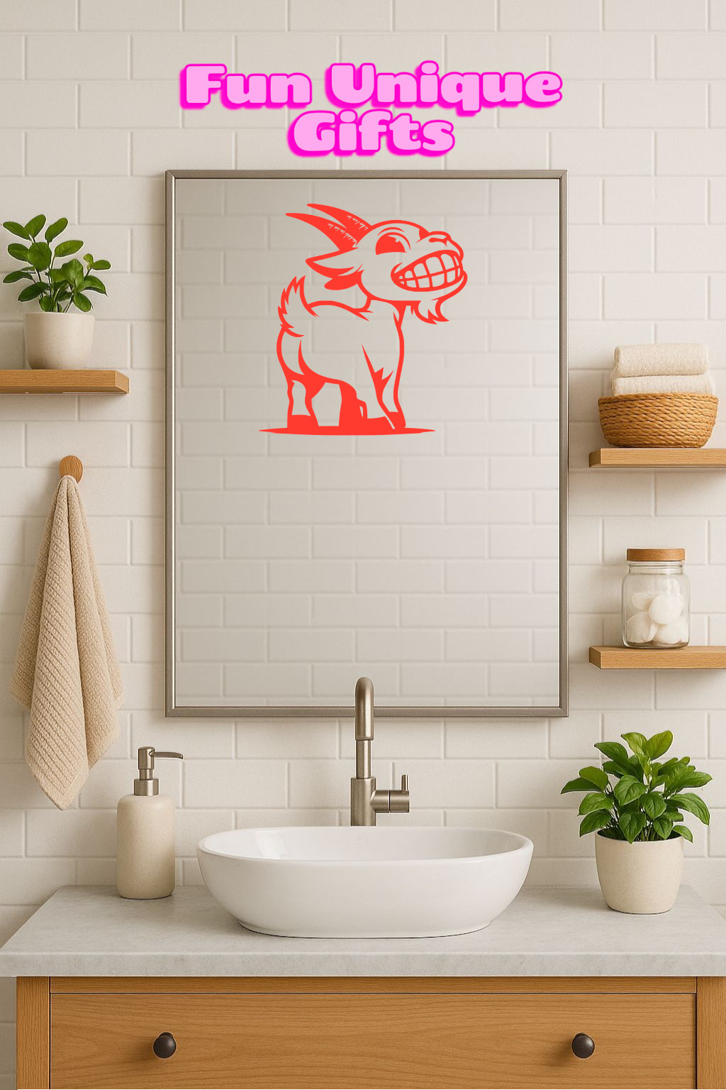 Smiling Goat Funny Vinyl Decal Sticker -Multiple Colors & Sizes- SHIPS FREE!