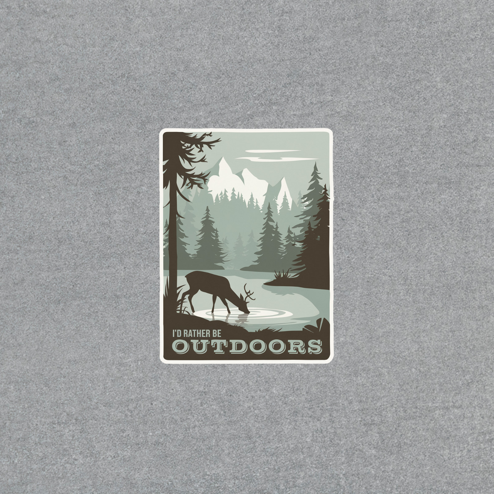 I'd Rather Be Outdoors Rustic Hiking Camping Nature Sticker Decal #3347
