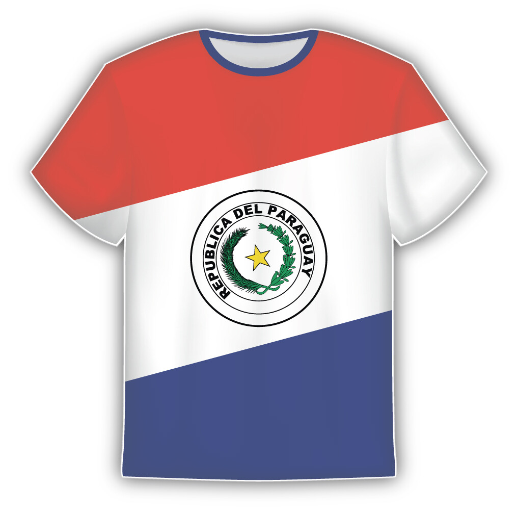 Paraguay Flag Sticker In The Form Of T Shirt Vinyl Sticker Decal