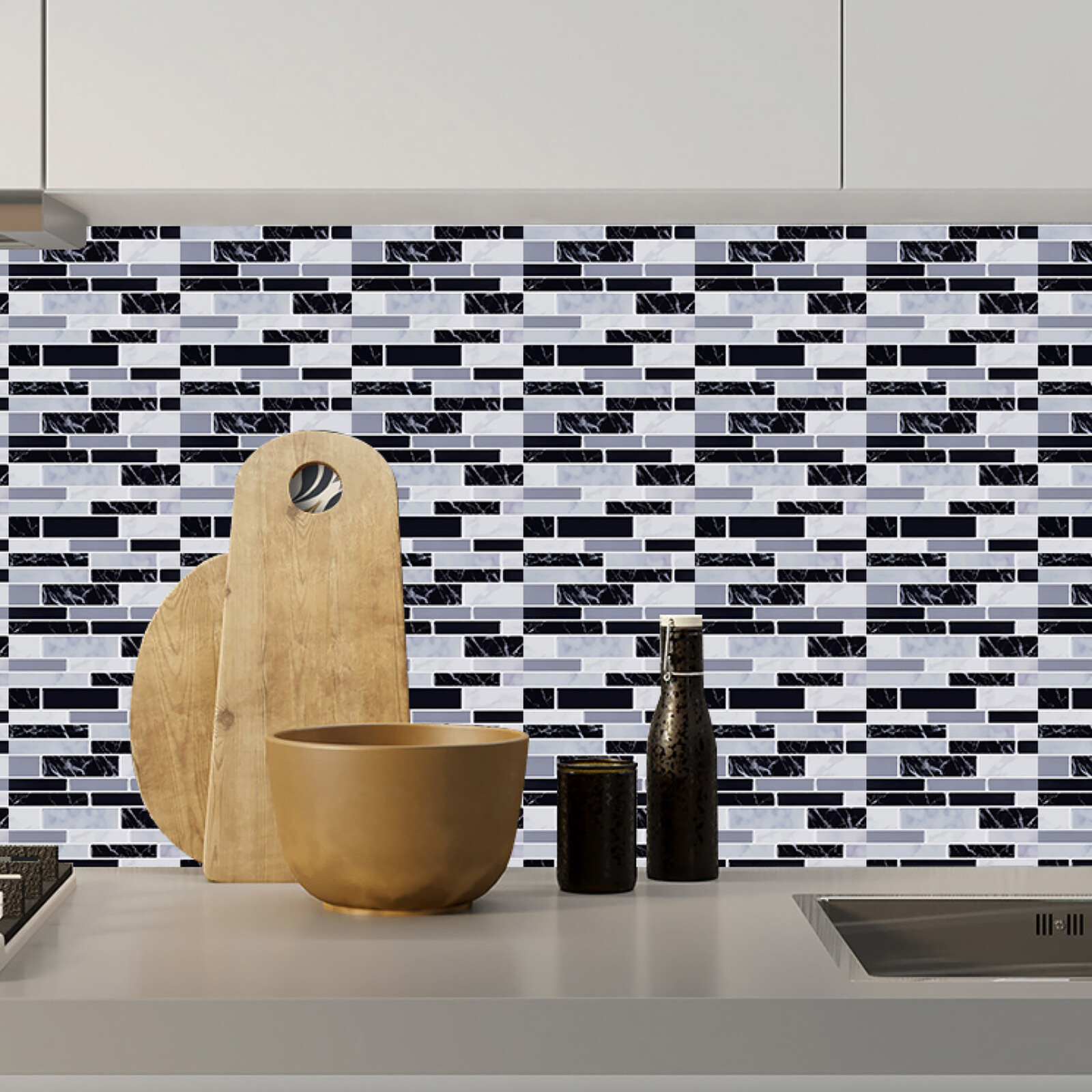 20/30x Self Adhensive Wall Panel Tile Waterproof Wall Sticker Kitchen Backsplash