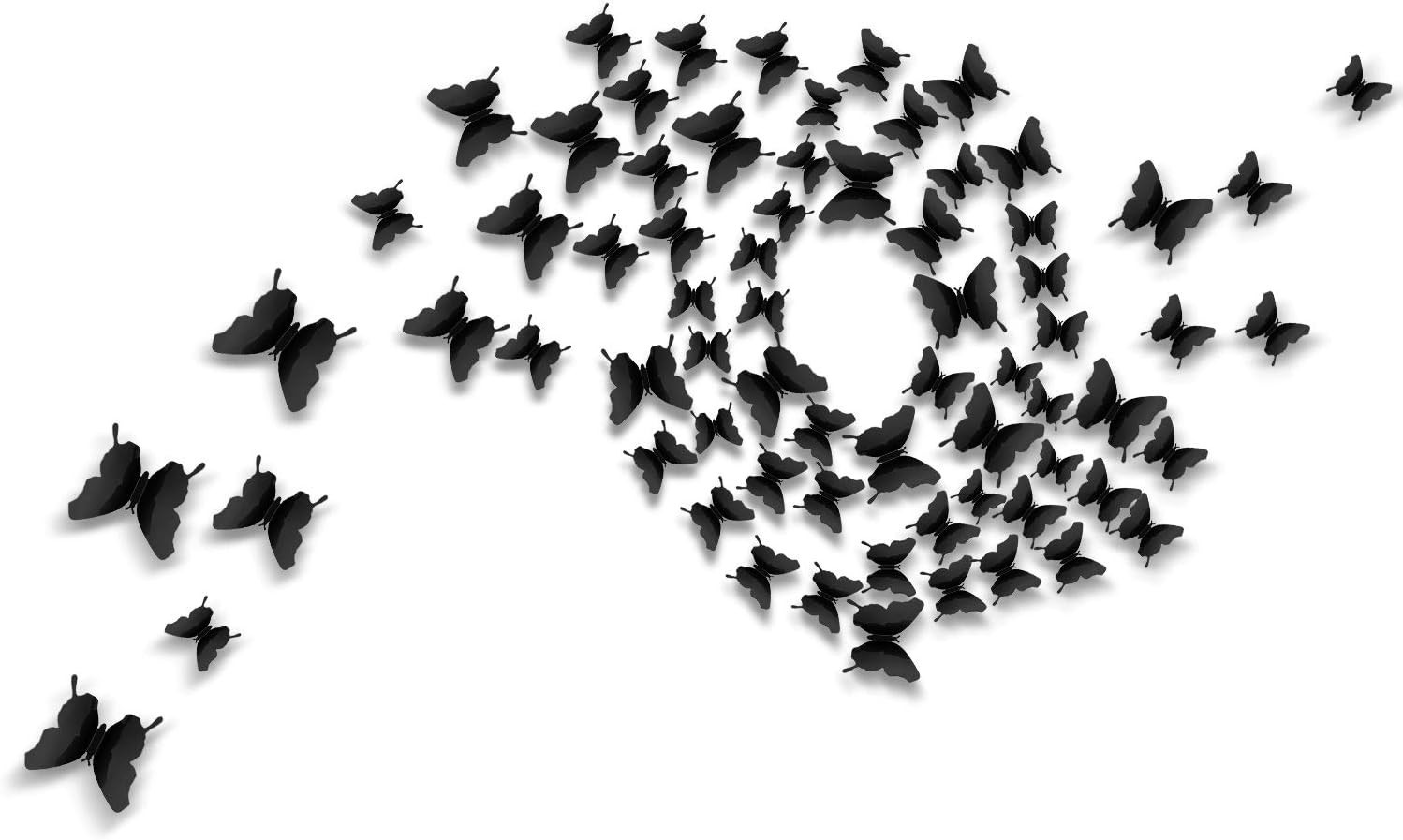 Gorgeous 48 Black Mirror Butterfly Removable Wall Stickers for All Occasions