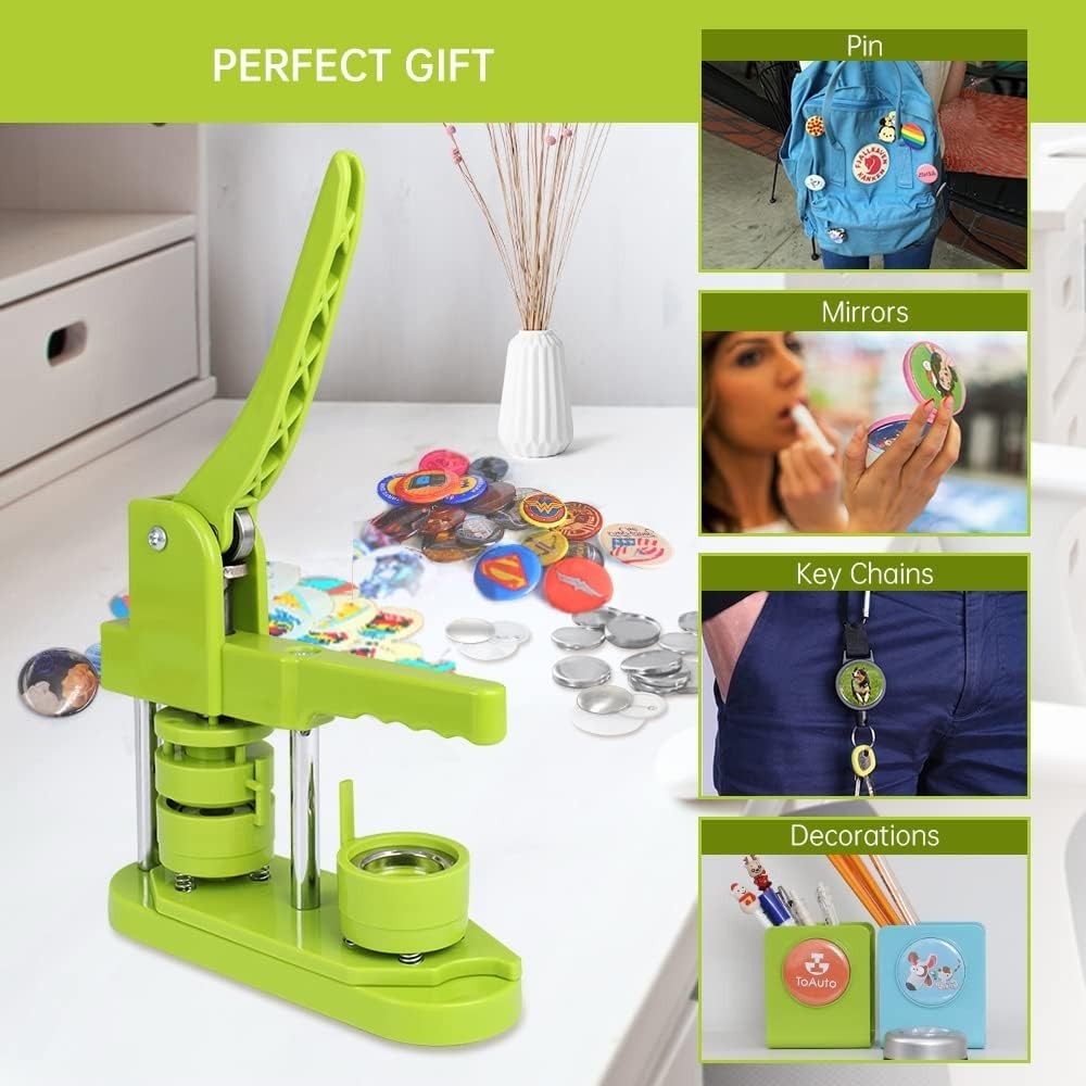 Button Maker Machine 4th Gen Installation-Free 37mm 1.5 Inch Upgrade Badge Ma…
